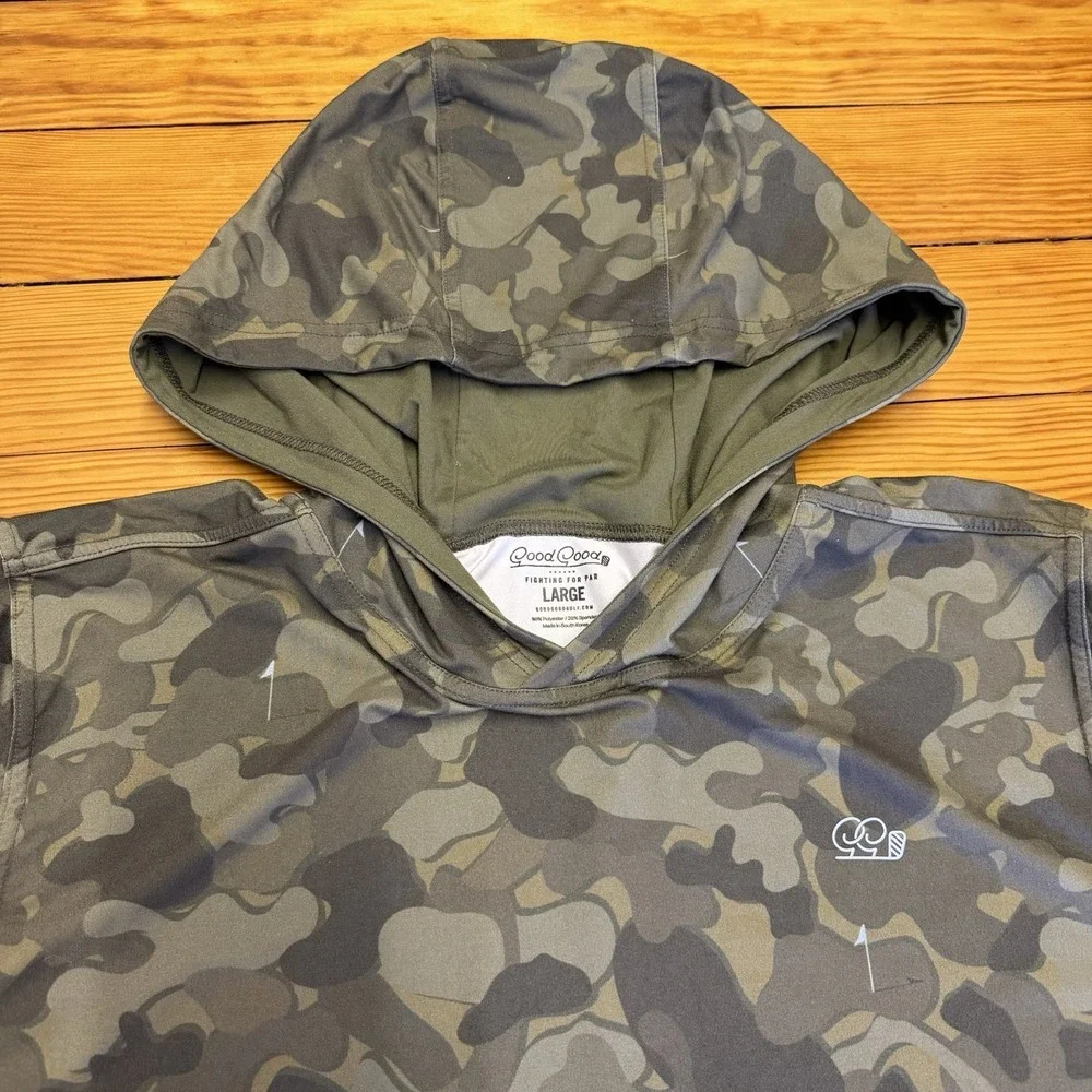 Good Good Golf Performance Hoodie Camo Large Mens Fighting For Par - Picture 2 of 9